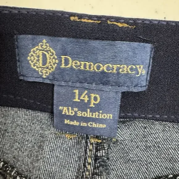 Democracy Absolution Bootcut Jeans Womens 14P (34x28) Dark Wash Elastic Waist - Picture 6 of 12